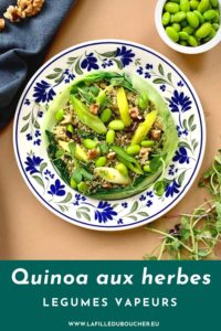 quinoa herbes legumes vapeur pin